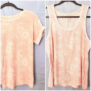 Lucky Brand 2 PC Lounge Set M, Pink Floral Design